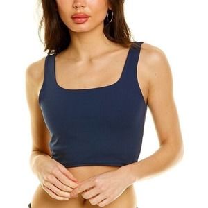 Weworewhat Womens Straight Neck Crop Top Size XS Blue Retail $45